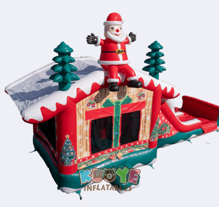 CB601 Double Lane Christmas Santa Claus Bounce House Combo Combo Units for sale 2