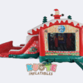 Double Lane Christmas Santa Claus Bounce House Combo