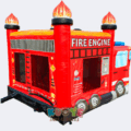Fire Truck Bounce House With Slide And Pool