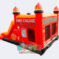 Fire Truck Bounce House With Slide And Pool