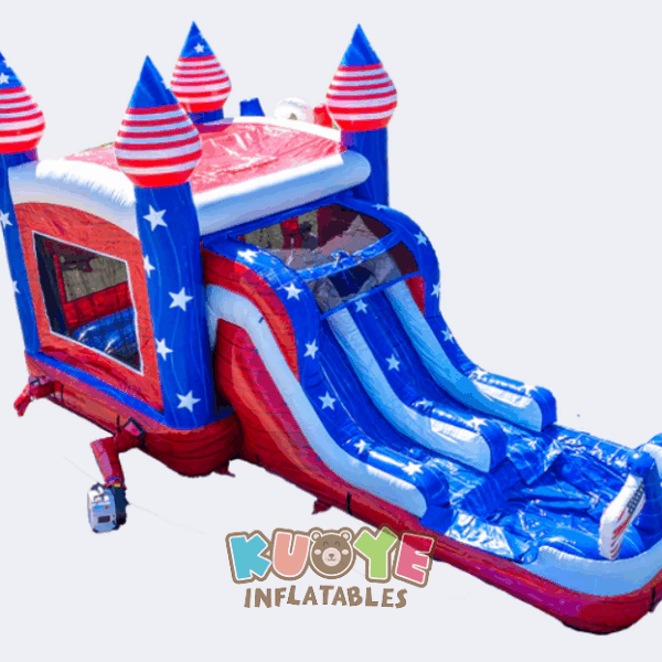 Double Lane USA Bounce House Combo Double Lane USA Bounce House Combo