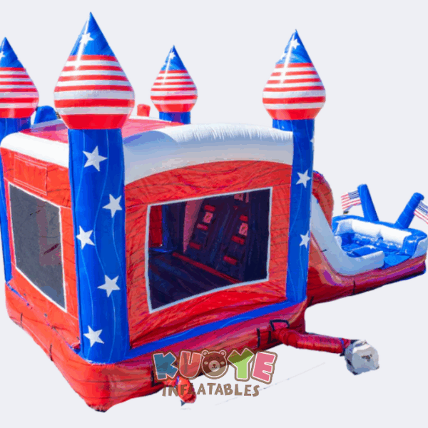 Double Lane USA Bounce House Combo Double Lane USA Bounce House Combo
