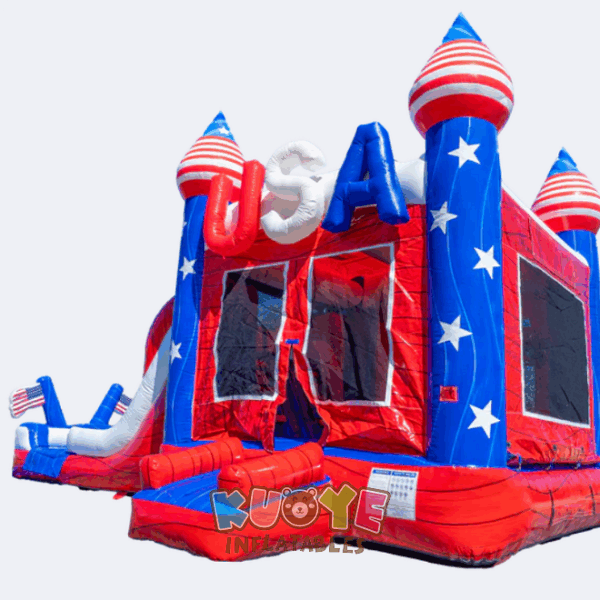 Double Lane USA Bounce House Combo Double Lane USA Bounce House Combo