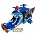 Double Lane Tiki Tovi Hounce House Combo With Water Pool