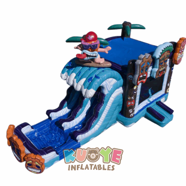 Double Lane Tiki Tovi Hounce House Combo With Water Pool Double Lane Tiki Tovi Hounce House Combo With Water Pool