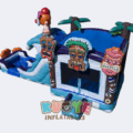 Double Lane Tiki Tovi Hounce House Combo With Water Pool