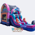 Wet/Dry Double Lane Jukebox Bounce House Combo