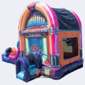 Wet/Dry Double Lane Jukebox Bounce House Combo