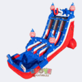 Double Lane USA Inflatable Water Slide