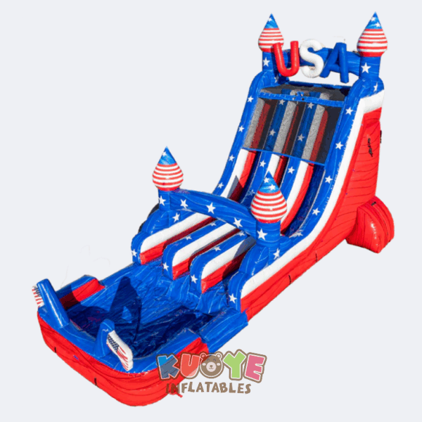 Double Lane USA Inflatable Water Slide Double Lane USA Inflatable Water Slide