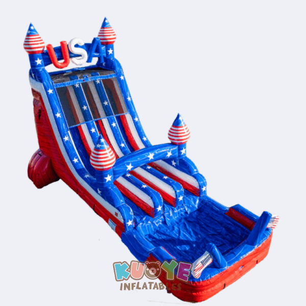 Double Lane USA Inflatable Water Slide Double Lane USA Inflatable Water Slide