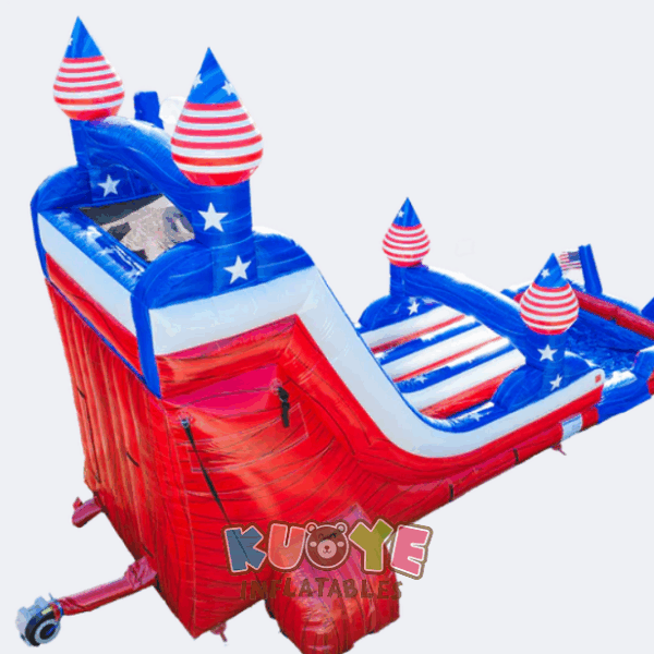 Double Lane USA Inflatable Water Slide Double Lane USA Inflatable Water Slide