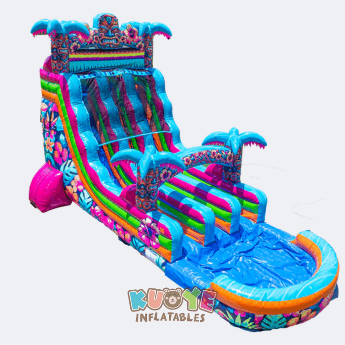 WS409 Dual Lane  Aloha Splash Inflatable Water Slide Water Slides for sale 2