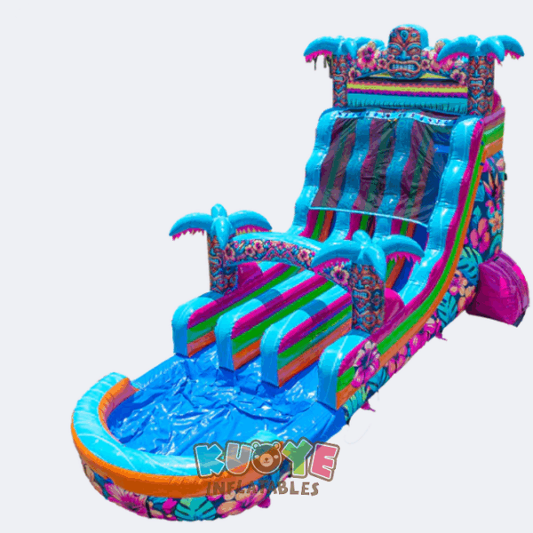 Dual Lane Aloha Splash Inflatable Water Slide Dual Lane Aloha Splash Inflatable Water Slide