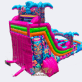 Dual Lane Aloha Splash Inflatable Water Slide