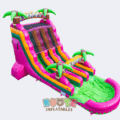 Dual Lane Tropical Palms Inflatable Water Slide