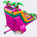 Dual Lane Tropical Palms Inflatable Water Slide