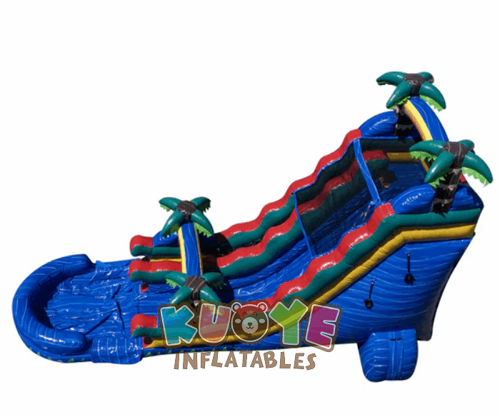 WS413 Blue Tropical Palms Inflatable Water Slide Water Slides for sale 2