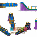 27FT Big Dual Lane Lava Inflatable Water Slip N Slide
