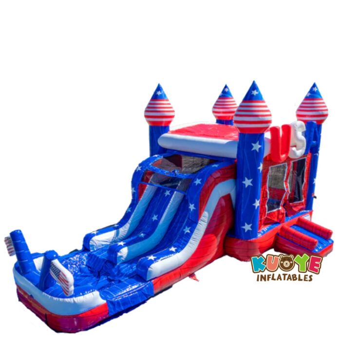 CB603 Double Lane Usa Bounce House Combo Combo Units for sale