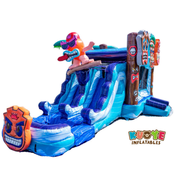 CB599 Double Lane Tiki Tovi Hounce House Combo with Water Pool Combo Units for sale