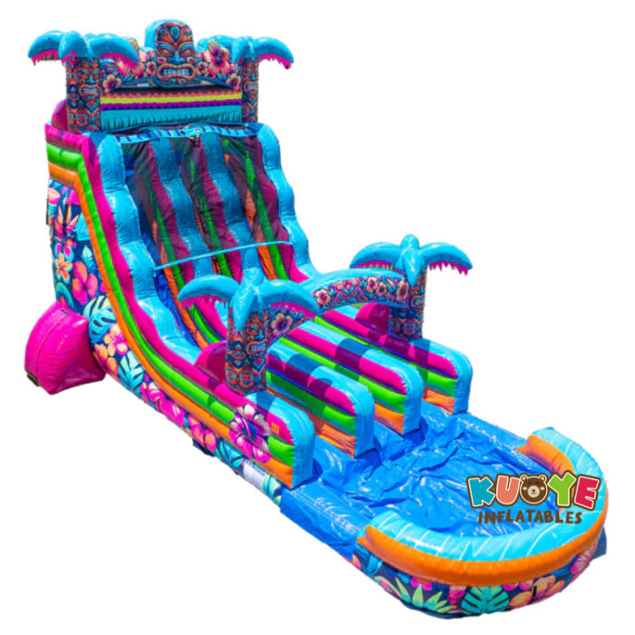 WS409 Dual Lane  Aloha Splash Inflatable Water Slide Water Slides for sale