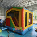 Commercial Inflatable Jumping Castle With Slide And Detachable Cartoon Banner