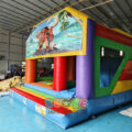 Commercial Jumping Castle Slide Combo With Detachable Cartoon Banner