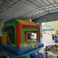 Commercial Jumping Castle Slide Combo With Detachable Cartoon Banner