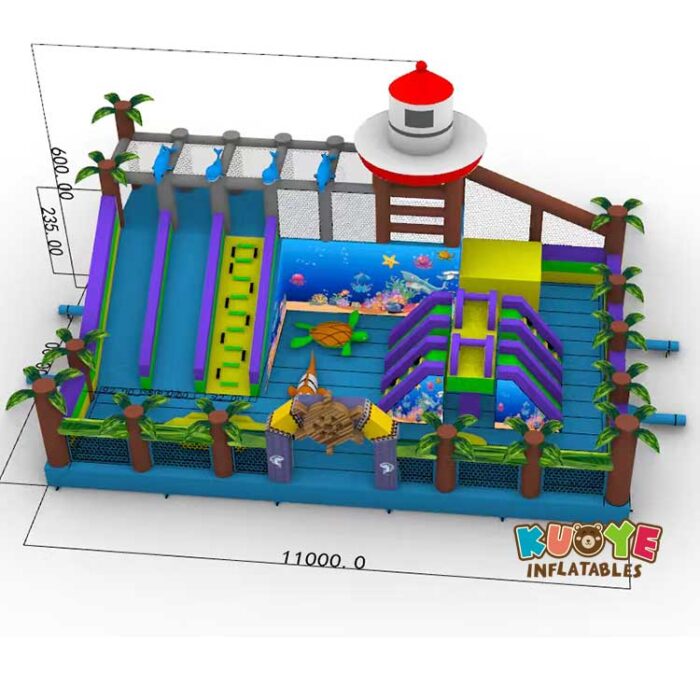 AP137 Inflatable Seaworld Beach Bouncy Slide Playground Playlands for sale