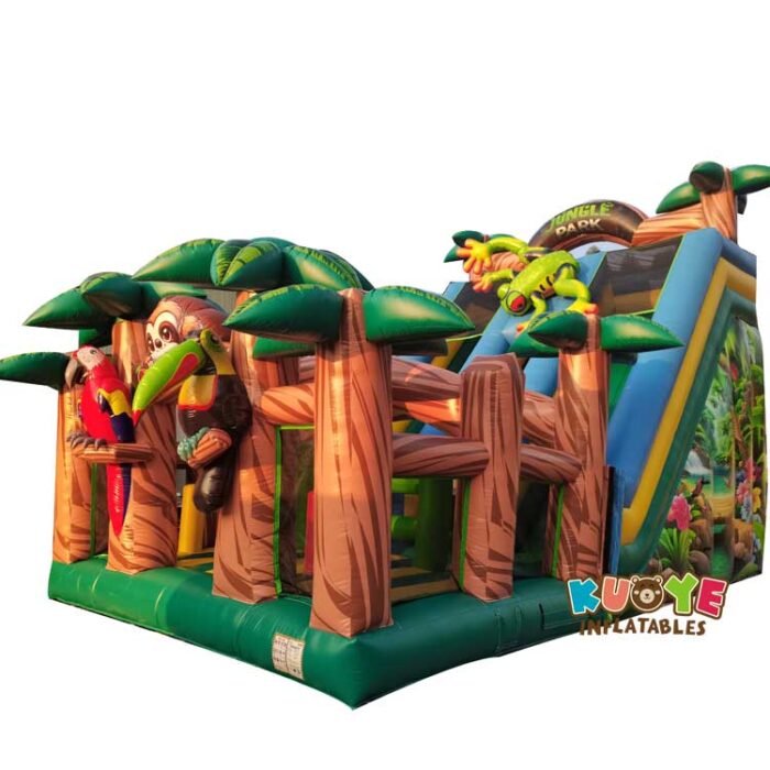 AP136 Rainforest Kidzone Jungle Inflatable Adventure Park