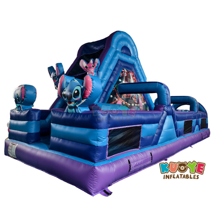 OB158 Stitch Obstacle Course Inflatable Trampoline