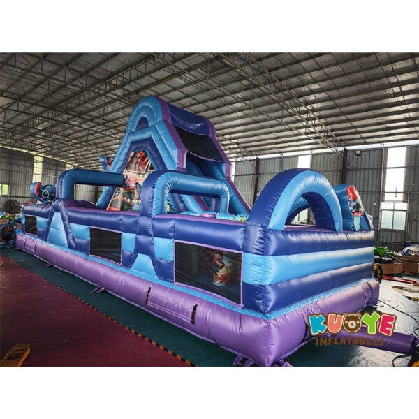 ob01-3 OB158 Stitch Obstacle Course Inflatable Trampoline