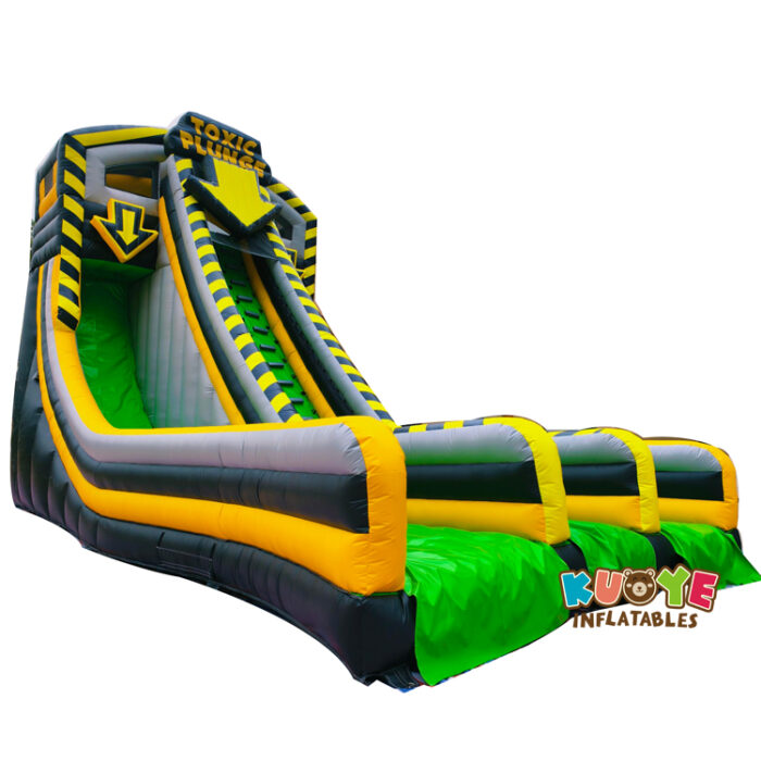 SL220 Giant Commercial Toxic Theme Inflatable Drop Slide Dual Lane Water Slide