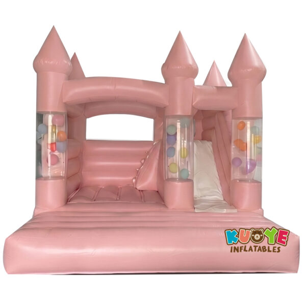 7 Commercial Pastel Pink Balloon Castle Jumper Combo with Slide
