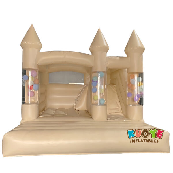 Beige Balloon Bouncy Castle with Slide and Clear for Adult Kid Party Beige Balloon Bouncy Castle with Slide and Clear for Adult Kid Party