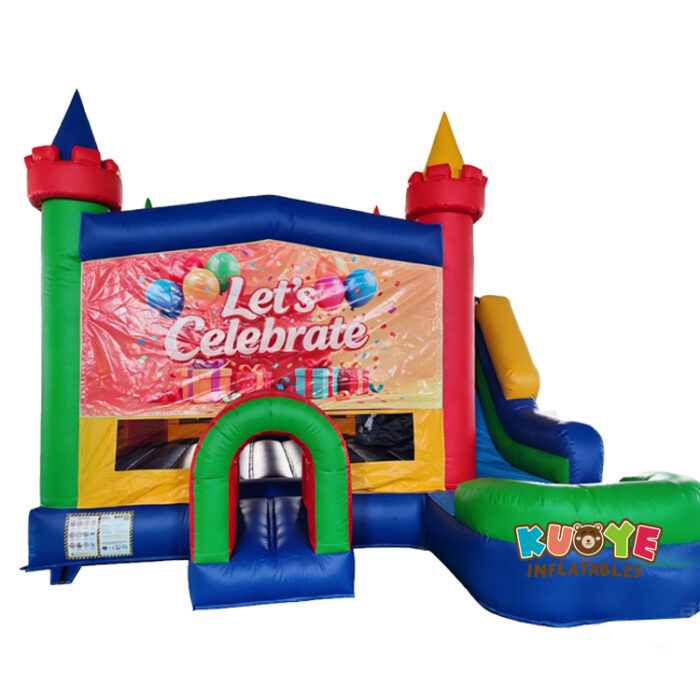 CB640 Happy Birthday Bounce House slide combo