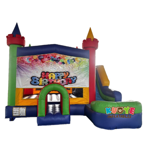 16 CB640 Happy Birthday Bounce House slide combo