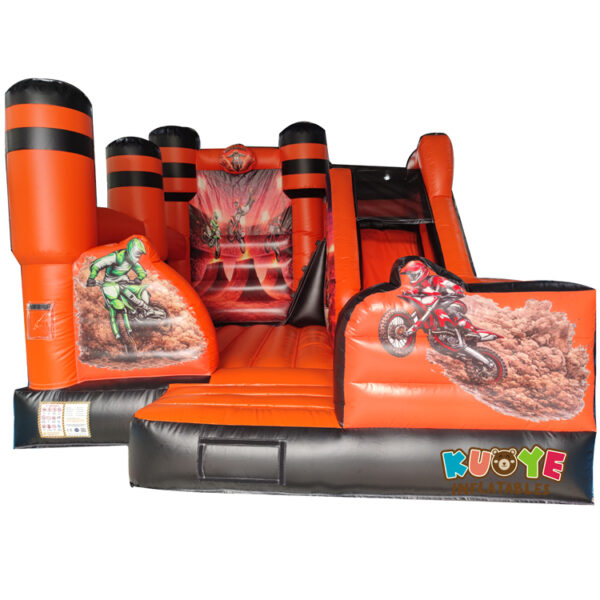 Boys Motorcycle Racing Theme Inflatable Bounce Castle with Slide (1) Boys Motorcycle Racing Theme Inflatable Bounce Castle with Slide (1)