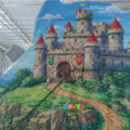 CB643 Medieval Knight Castle Inflatable Bounce House with Slide (5)